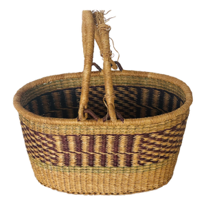 French Country Antique Market Basket Woven