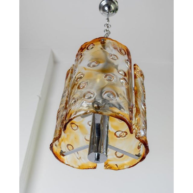 Large Vintage Murano Glass Ceiling Lamp by Toni Zuccheri for Mazzega, Italy, 1970s For Sale - Image 10 of 11