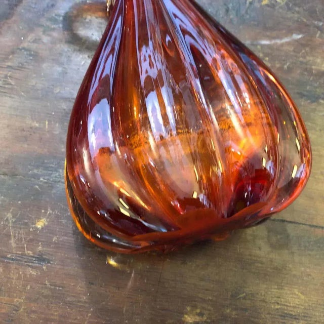 1960s Italian Mid-Century Modern Sommerso Red Murano Glass Vase For Sale - Image 12 of 13