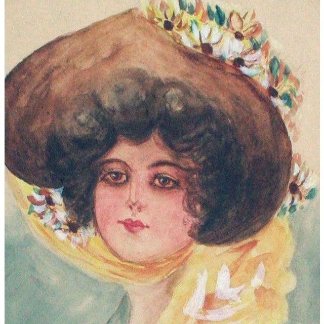 Gibson Girls Watercolor Portraits 1920s Fashion Illustrations- Set of 2, by Charles Hollman For Sale - Image 10 of 13