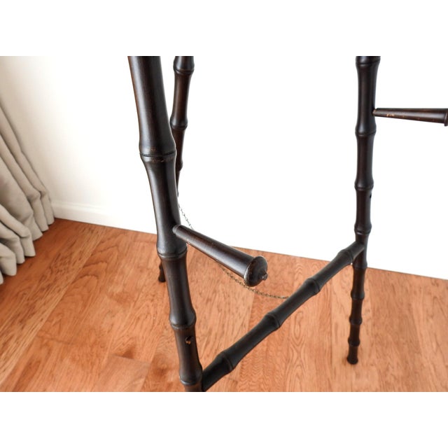Faux Bamboo Floor Easel Display Stand Foldable Wood Easel Dark Brown Finish For Sale - Image 4 of 14