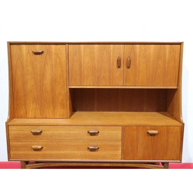 Brown Mid Century Modern Vintage Teak Buffet Tall Credenza Sideboard by G Plan For Sale - Image 8 of 15