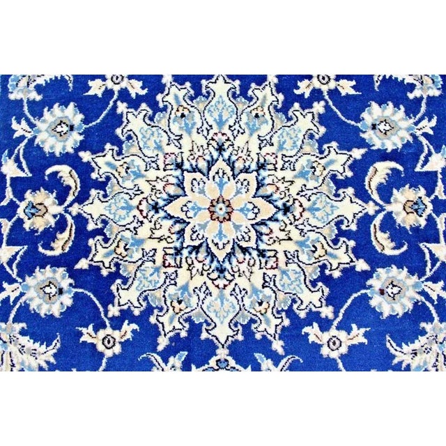 Middle Eastern Hand-Knotted Wool and Silk Nain Rug For Sale - Image 10 of 11