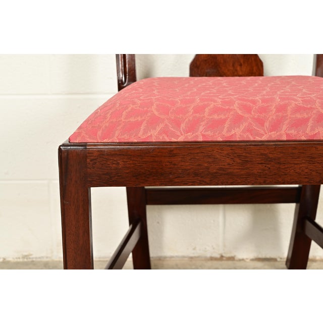 Brown Stickley Georgian Carved Mahogany Dining Chairs, Set of Four For Sale - Image 8 of 13