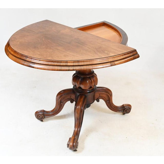 Victorian Walnut Card Table, 1860 For Sale - Image 6 of 7