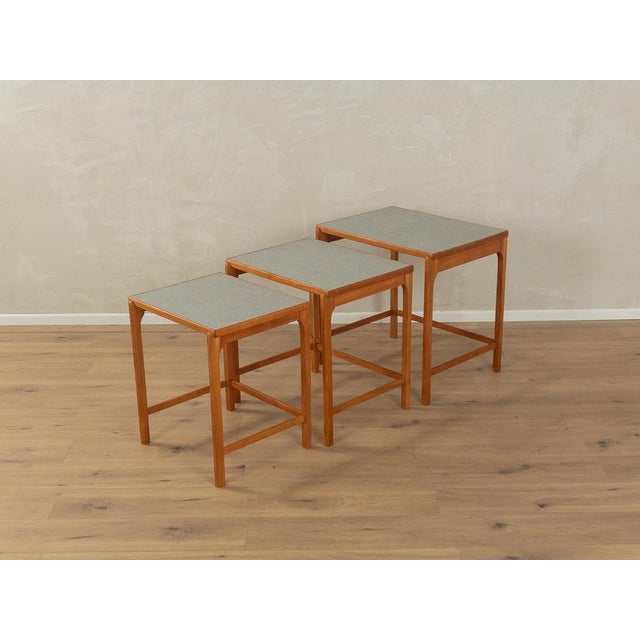 Wood Vintage Nesting Tables, 1950s, Set of 3 For Sale - Image 7 of 14
