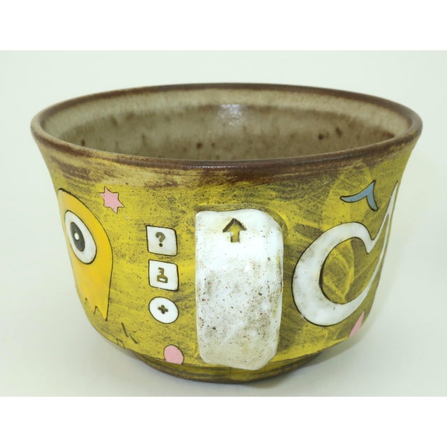 Yellow Masa Sasaki Japanese Art Pottery Mugs Cups, a Pair For Sale - Image 8 of 15