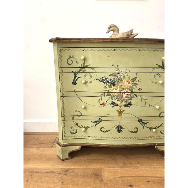 Early 20th Century Hand-Painted Serpentine Chest of Drawers For Sale - Image 3 of 14