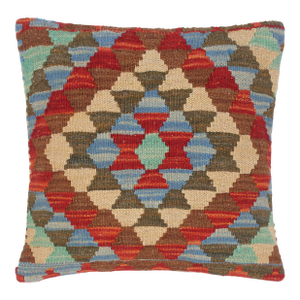 Rustic Turkish Gertude Hand Woven Kilim Throw Pillow