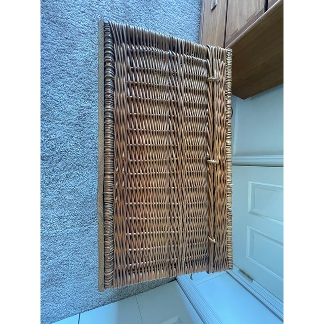 Vintage Large Wicker Storage Trunk For Sale In Chicago - Image 6 of 10