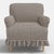 Transitional Elle Ruffle Slipcover Armchair in Classic Gingham Chocolate Ctl For Sale - Image 3 of 8