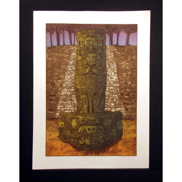 Dean Meeker Copan Original Signed Intaglio Collagraph Artwork For Sale - Image 4 of 11
