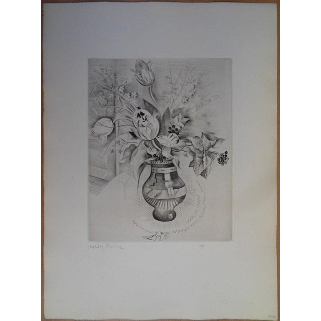 Emilia "Mily" Possoz (1888-1967) The Bouquet of Tulips Original etching Signed in pencil Limited edition of 35 copies (the...