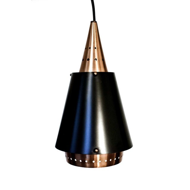 Mid-Century Modern Vintage Norwegian Classic Copper Pendant Lamp, 1960s For Sale - Image 3 of 6