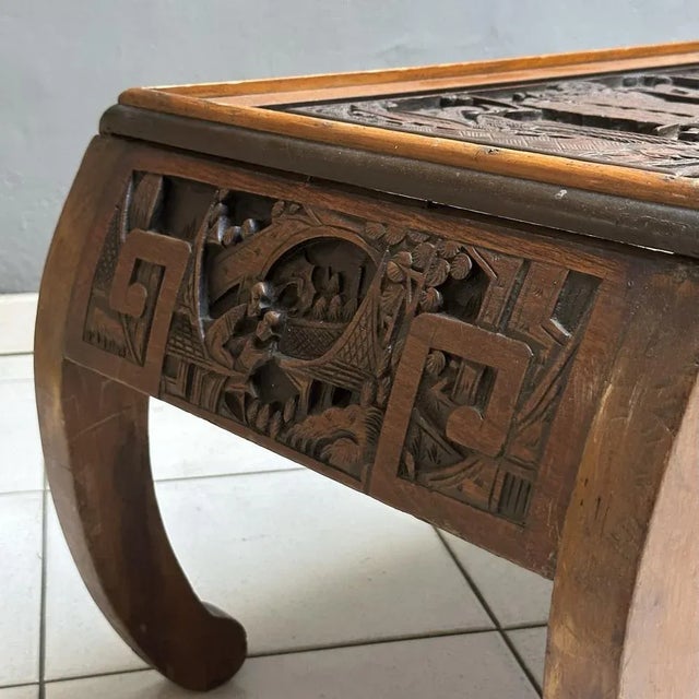 Chinese Rectangular Table in Inlaid Wood, 1970s For Sale - Image 6 of 9