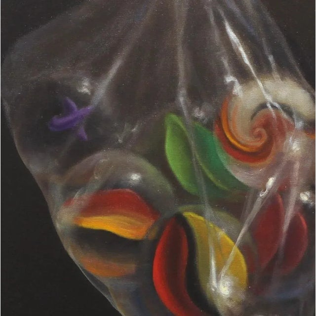 Contemporary Bag of Marbles - Hyper-Realistic Contemporary Oil Painting on Canvas by Stuart Dunkle For Sale - Image 3 of 9