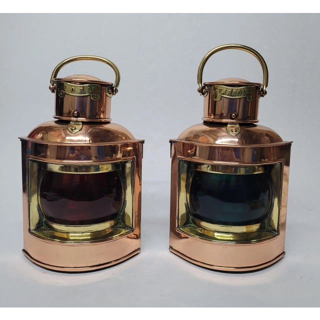 Early 20th Century English Port and Starboard Ships Lanterns For Sale - Image 5 of 12