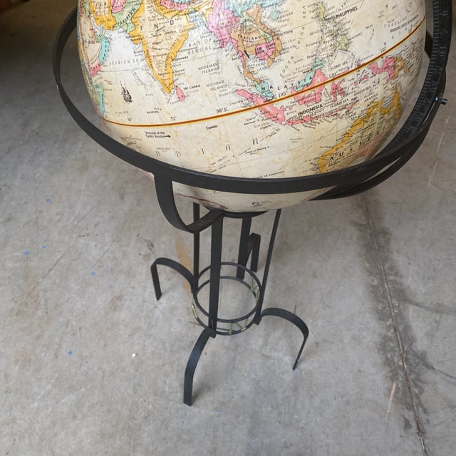 Mid-Century Modern Metal Globe on Stand For Sale In Atlanta - Image 6 of 7