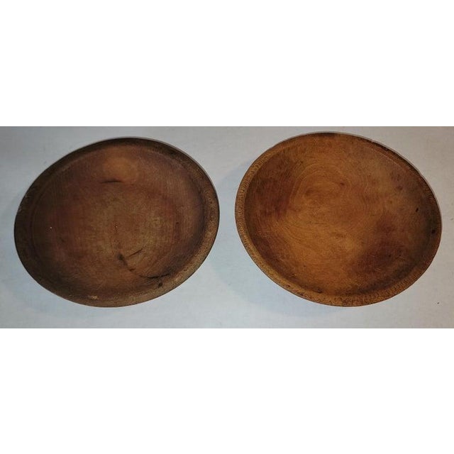 19th Century Collection of Four 19thc Hand Carved Wooden Bowls For Sale - Image 5 of 11