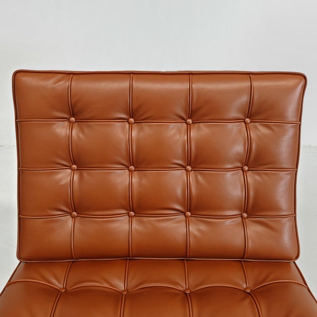 Barcelona Lounge Chairs in Tobacco Leather by Ludwig Mies van der Rohe for Knoll, 2010s, Set of 2 For Sale - Image 14 of 18