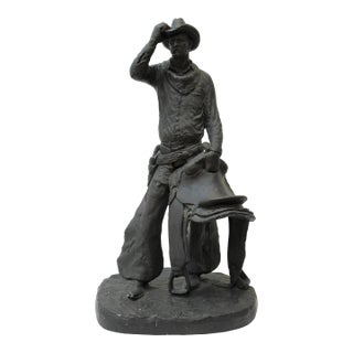 Composite Cowboy Figure W/Saddle, Michael Garman For Sale