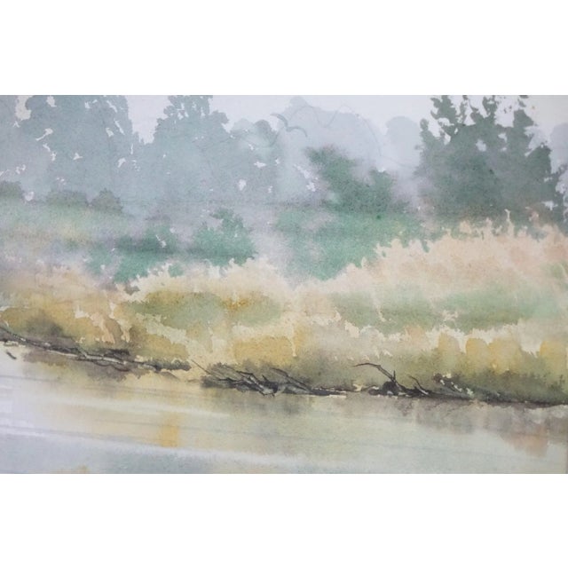 Realism Landscape 1979 Original Watercolor on Paper Signed For Sale - Image 3 of 6