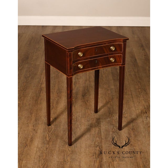 Brown Stickley Colonial Williamsburg Mahogany Inlaid Federal Style End Table For Sale - Image 8 of 15