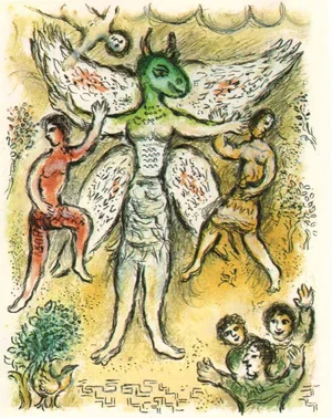 1989 Chagall Lithograph V2-22 Odyssee Eupeithes