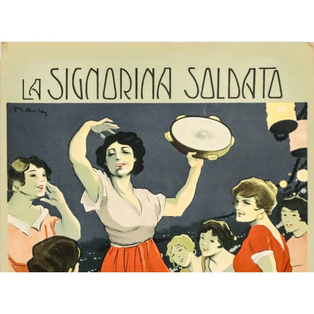 1930s 1930s Italian Music Sheet Signorina Soldato For Sale - Image 5 of 6
