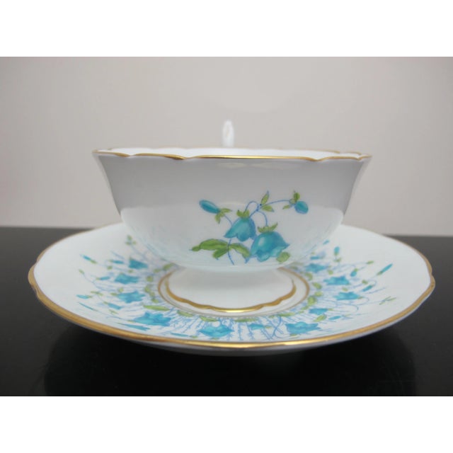 Very sweet Coalport English Bone China tea cup and saucer in Harebell pattern. Multiple available. White bone china with...