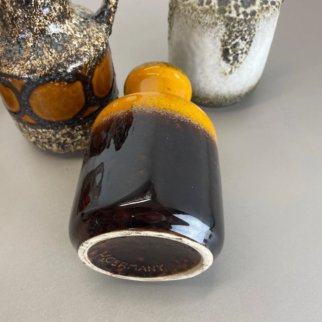 Vintage Pottery Fat Lava Multicolor Vases from Scheurich, Germany, Set of 5 For Sale - Image 17 of 18