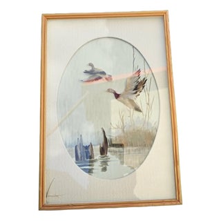 Ducks in Flight Diorama, 1970s, Framed For Sale