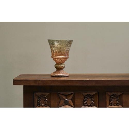 Vase in Weathered Mercury Glass, Europe, late 19th century. The original silvering, once bright and mirror-like, has...