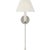 Visual Comfort Amber Lewis for Visual Comfort Signature Ingela 24" Single Sconce in Polished Nickel with Silk Pleat Shade For Sale - Image 4 of 8