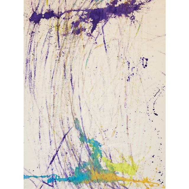 Contemporary "Purple Yellow Double" Large Abstract Acrylic Performance Painting by Simon Findlay For Sale - Image 3 of 12