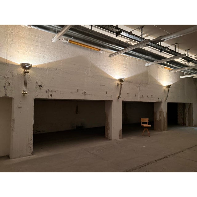 Mid-Century Modern Large Art Deco Style Custom-Made Chrome-Plated Brass Wall Lamps, France, 1950s, Set of 3 For Sale - Image 3 of 7