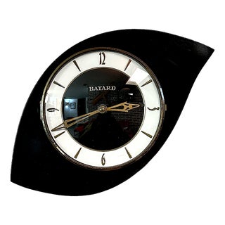 Vintage French Bayard Asymmetrical Wall Clock, 1960s For Sale