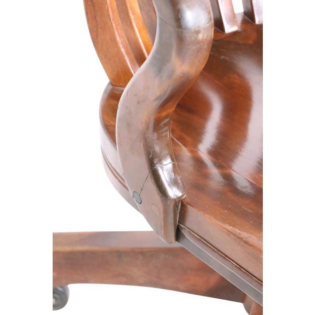 Early 20th Century Early 20th Century Classic Bank of England Jury Style Swivel Tilt Office Desk Chair by Sikes For Sale - Image 5 of 14