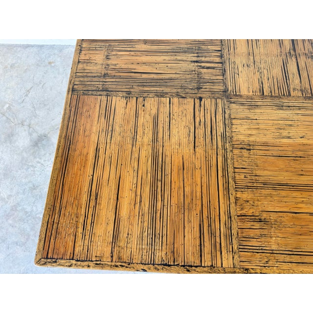 1980s Postmodern Parsons-Style Checkered Top Wood Coffee Table/ Sold For Sale In Miami - Image 6 of 12