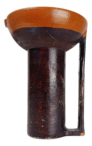 Italian Enamelled Earthenware Carafe Vase in Primitive Style, 1960s