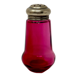 Victorian Cranberry Glass Shaker Muffineer 5.5”