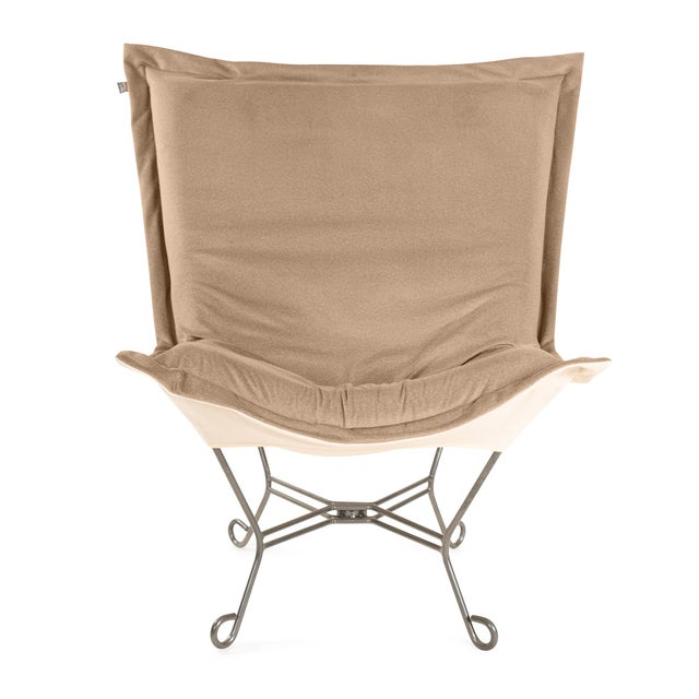Kenneth Ludwig Chicago Puff Chair Complete Qivuit Camel For Sale - Image 4 of 8