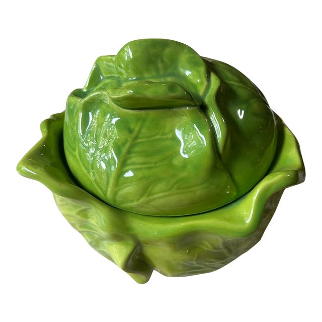 Vintage Ceramic Holland Cabbage Bowl With Matching Lid For Sale