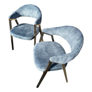 Sunpan Burgos Dinning Armchair Nono Petrol For Sale