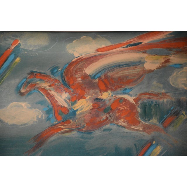 Pop Art 1980s Peter Max Hand Signed Bluegrass Pegasus Lithograph For Sale - Image 3 of 4