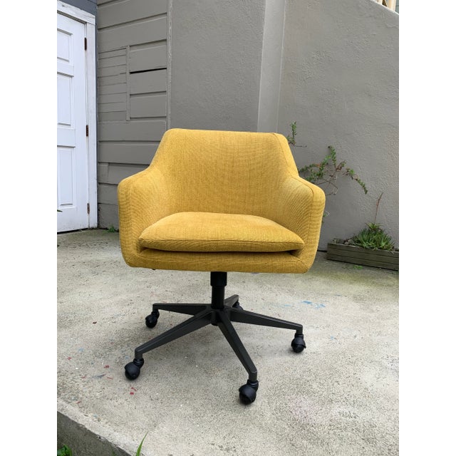 West Elm West Elm Helvetica Adjustable Swivel Office Chair – Dark Horseradish For Sale - Image 4 of 4