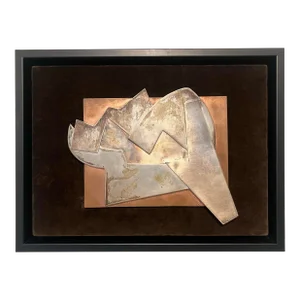Hans Richter (1888-1976), 1960’s, Geometric Abstract Midcentury Silver (Ag) & Copper Wall Sculpture