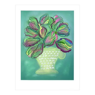 Parrot Tulips No.1 Teal Contemporary Orginal Painting by Susan Havens For Sale
