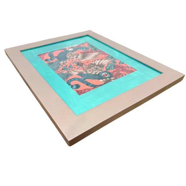 Clarke & Clarke "Emma T. Shipley Amazon Velvet" in Rose Gold Frame For Sale In Atlanta - Image 6 of 6