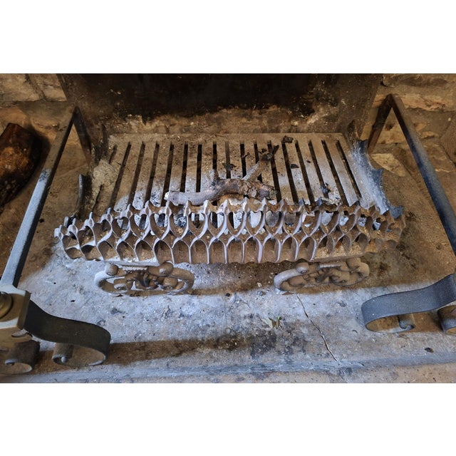 Andirons with Fireplace Log Holders in Wrought Iron and Brass, 1800s, Set of 3, in Good conditions. Designed before 1890